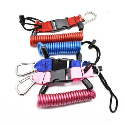 China Scuba Diving Quick Release Coil Lanyard Colored Coiled Leashes en venta