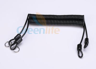 China 4.0MM Cord Coil Tool Lanyard TPU Multi Color Key Ring For Scuba Diving for sale