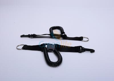 China Detach Black Spring Quick Release Coil Lanyard TPU With Fabric Belt Clip for sale
