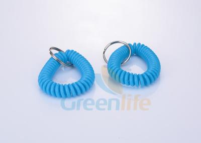 China Protective Spiral Stretchy Wrist Keychains Durable Flat Weld For Badge Holder for sale