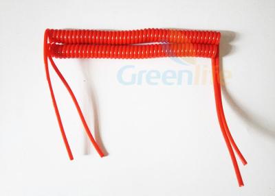 中国 4.0mm PUのコードの注文のコイル状ケーブルの螺線形の安全革紐の防水 販売のため