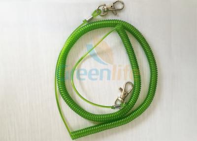 China Custom Green Wire Fishing Rod Safety Leash Tethers With Thumb Triggers Extended 8M for sale