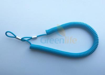 China Double Cord Loop 24MM Retractable Tool Tether , Retractable Safety Lanyard PU / TPU Material for sale