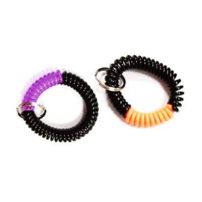 China Panton Colors TPU EVA Plastic Coil Bracelets With Key Split Ring for sale