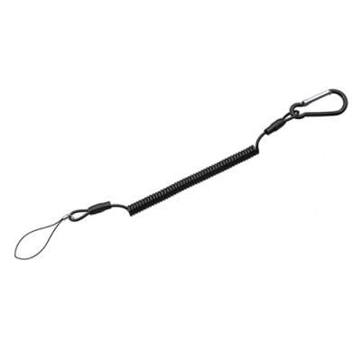 China Steel Cable Carabiner Coil Tool Lanyard With Phone Loop for sale