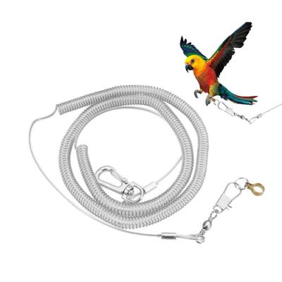 China 6 Meter Expanding Parrot Safe Rope Clear Tether Coil Strap flying protection for birds for sale