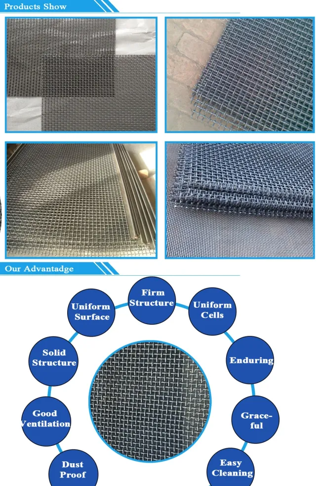 Square Woven Wire Mesh/304 Stainless Steel Crimped Wire Mesh/Vibrating Screen Mesh