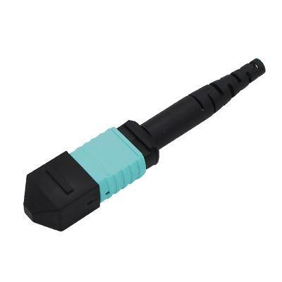 China MPO Fiber Optic Connector Male/Female SM OM1-OM4 8/12/24 Cores 3.0mm Cable Diameter for sale