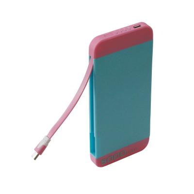 China 5000mAh Capacity power banks, Plastic, fixed micro usb cable, Charger for sale