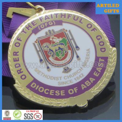 China Enamel filled Order of the faithful of God Methodist church Nigeria gold medallion for sale