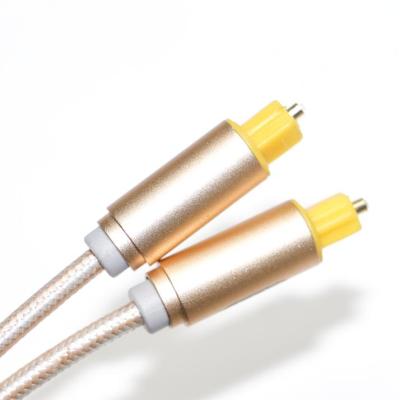 China Toslink Knited Rope With Plated Frosted Metal Shell OD4.0 Plug For Car Speaker Digital Cable Soundbar for sale