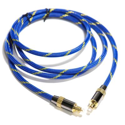 China Toslink Didital Cable óptico Chapado en oro 4K Puerto tejido Azul Cuerda Coaxial HiFi sonido para Audiophile HiFi 1.2M 2M en venta