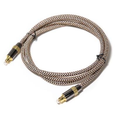 China Toslink Didital Cable óptico OD5.0 Golden 4K Port Woven Rope HiFi Sonido para barra de sonido de cine en casa en venta