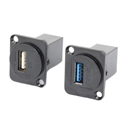 China Type D USB3.0 Transmission Socket Module 2.0 Double Pass Female To Female Socket for sale