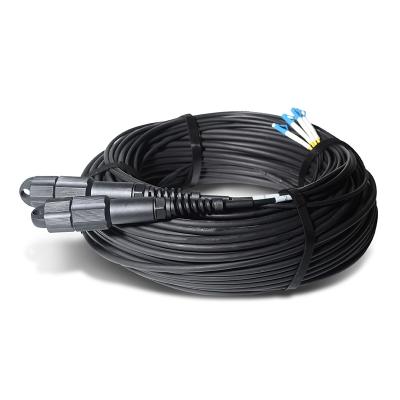 China Waterproof outdoor patch cord /GYFJH /ODLC/PDLC- LC optic fiber patchcord for sale