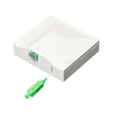 China Wall Mounted Desk 1Core 1 Port 2 Core Indoor FTTH Terminal Box with  G657B3 0.9MM Fiber Optical Invisible Cable for sale