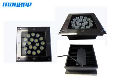 China 18w Outdoor DMX LED Inground Lights 85-265VAC , LED Underground Light With square fascia for sale