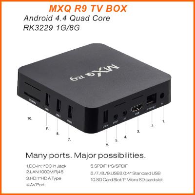 China MXQ R9 4K Android TV Box RK3229 Quad Core UHD 4K 60fps Smart TV Box MXQ R9 for sale