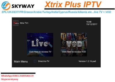 China 2018 word cup iptv  Xtrix Plus IPTV can watch  UK IT DE Greece Russia EPL etc channels include 1000+ live tv and vod CH for sale