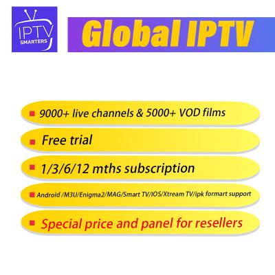 China IPTV Subscription global iptv code M3U mag free test IPTV Abonnement for sale