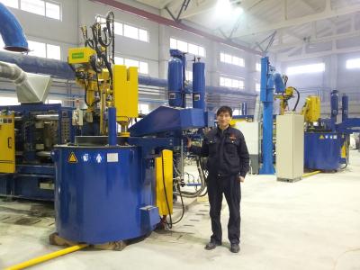 China Fornalha 1000KG elétrica azul para a combustão completa guardando de derretimento de alumínio da fornalha à venda