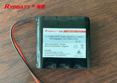 China 4s1p 18650 batería/14.8V 2.2Ah Li 18650 baterías industriales en venta