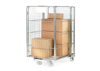 China Hospital Foldable Metal Cage Trolley Durable Movable For Material Handling for sale