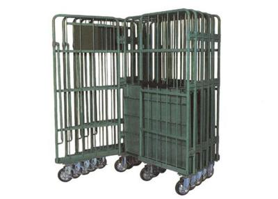 China Industrial Galvanized Metal Cage Trolley Mobile Supermarket Roll Cages for sale