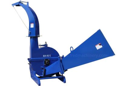 China Blue Color Self Feeding Wood Chipper 30 - 100 HP 6 Inch Chipping Capacity for sale