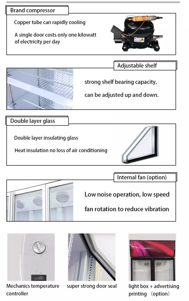 Gold series glass door three-dimensional refrigerated display cabinet 11