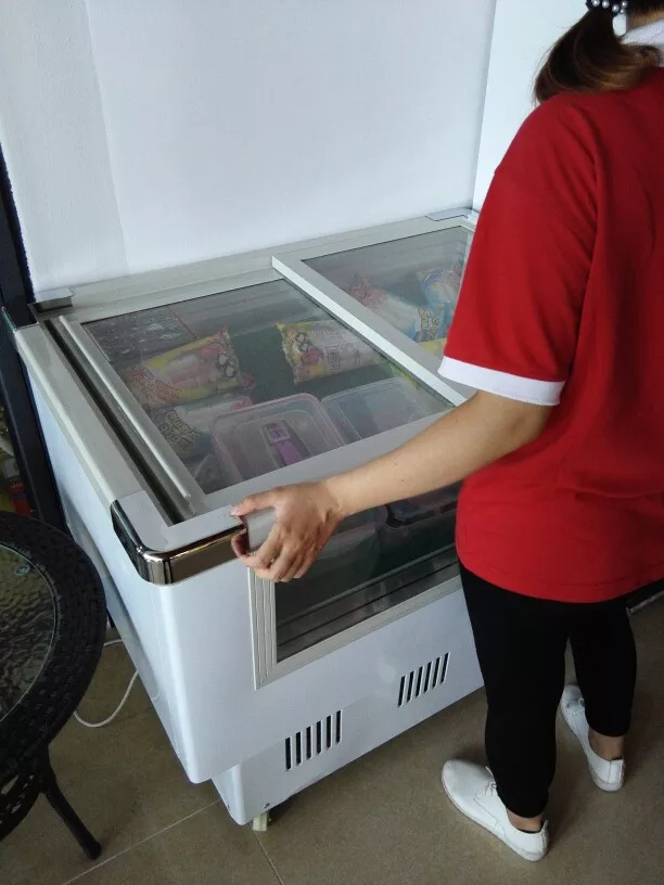 Haagen-dazs style ice cream refrigeration display cabinet direct cooling freezer 8