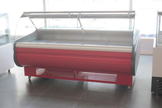 Meat display cabinet stainless steel glass front door flap type Fresh meat cabinet filp door with looker 0
