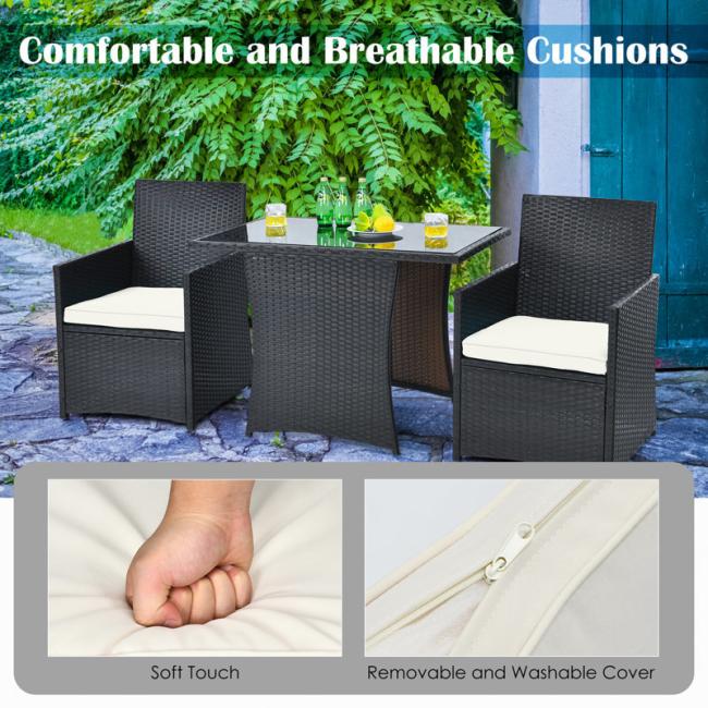 Bistro set in commercial outdoor setting