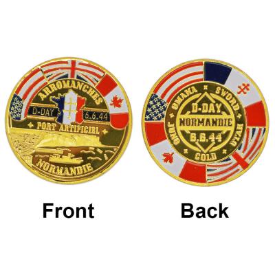 中国 Normandie 戦争の 70 年記念日の記念する硬貨の卸売 24K の金は昇進のための硬貨のギフトをめっきしました 販売のため
