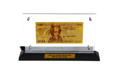 Chine L'or a plaqué le billet de banque de l'or 24K, décoration de cadre de photo d'image Nice à vendre