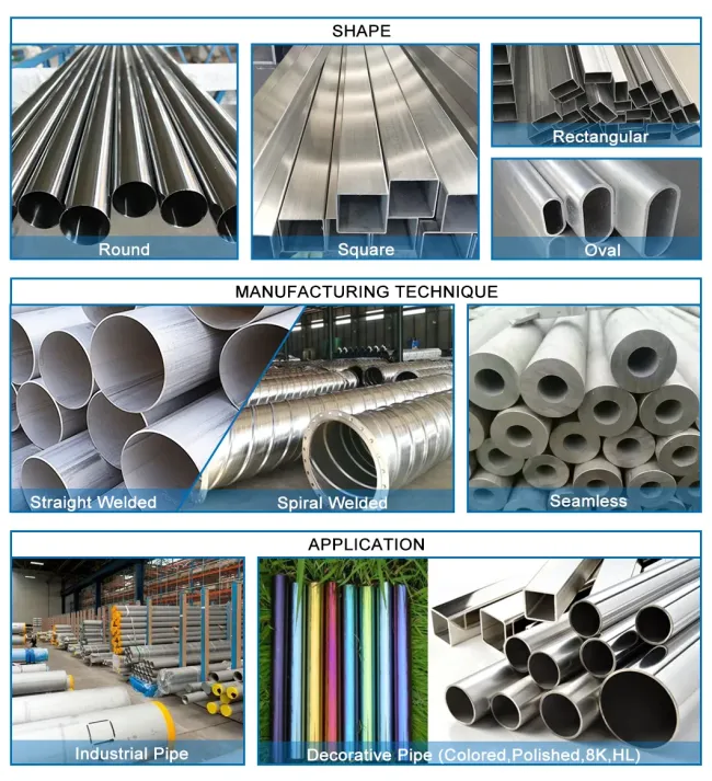 RoHS Cold Drawn 316 316L Mirror/Polished Seamless/Welded Stainless Steel Square Tube Industrial Stainless Steel Square Pipe