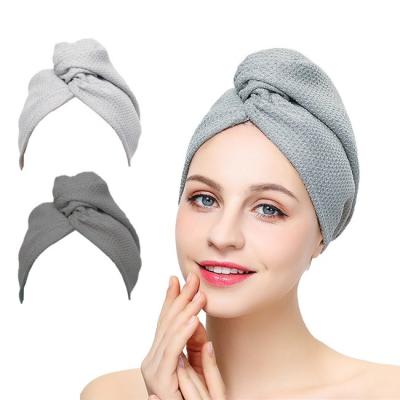 China 25x65cm 300gsm Microfiber Hair Drying Towel Super Water Absorbent Hair Wrap Turban for sale