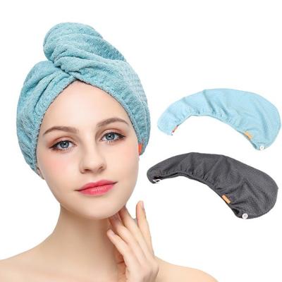 China 300gsm Lady 3 Minute Drying Microfiber Hair Turban Towel For Curly Hair for sale
