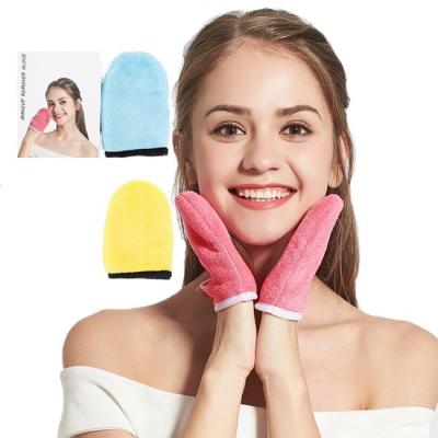 China Hypoallergenic Reusable Makeup Remover Cloth Cleansing Gloves Custom Size for sale