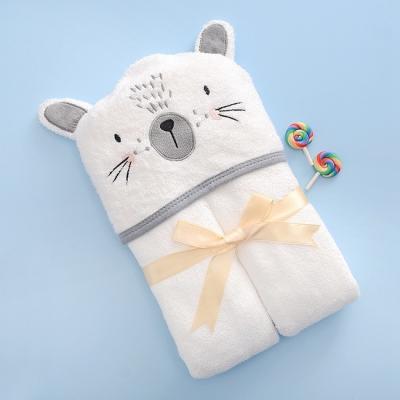 China El niño bordado de Logo Baby Hooded Bath Towel fijó el algodón 100% Terry natural en venta