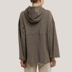 Oversize Women Hoodies Solid Color Relaxed Hoodie Custom Logo Fashionable Ladies Button Front Hoodies