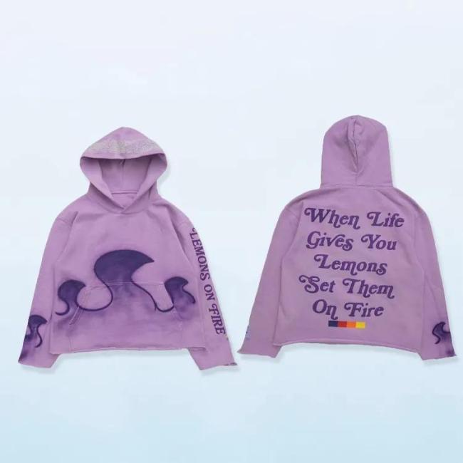 Custom Puff Print Hoodies Flared Stacked Sweatsuits Mens Hoodie