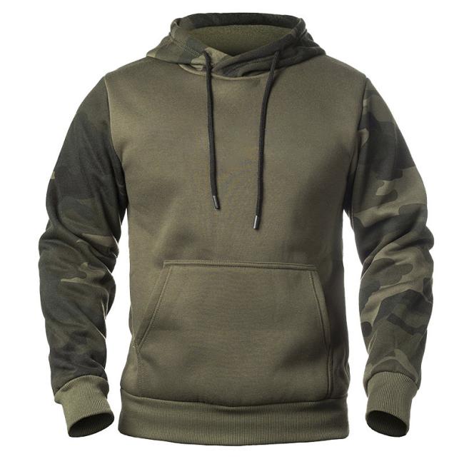Autumn and Winter Camouflage Hoodie Men′s Long-Sleeved Hooded Coat Heat Transfer Print Grab Sweater Hoodie