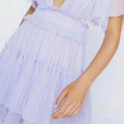 Fashion Custom Women Clothing Manufacturers Elegant Casual Deep V-Neck Short Sleeve Women Evening Mesh Dresses Maxi Party Dress
