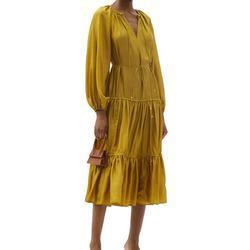 Custom Ladies Dress Tie Waist Long Sleeve Casual Dress