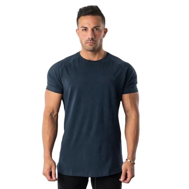 Wholesale Workout New Arrivals Hot Sale 95% Cotton 5% Elastane Mens Muscle Fit Gym Breathable T Shirt for Men
