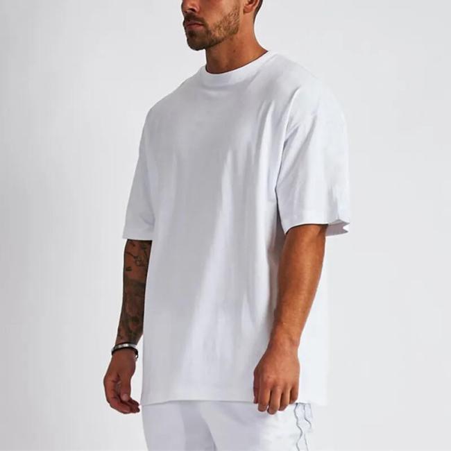 New Design Luxury Quality Cotton Loose Fit Little Drop Shoulder Brand Blank Oversized Men T Shirt