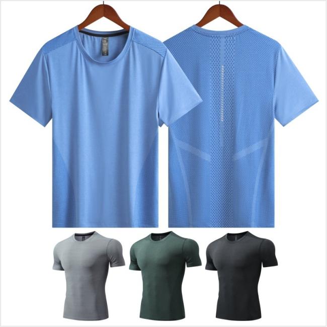 Sports T-Shirt Men′s Fitness Clothes Summer Short Sleeve Ice Silk Quick Drying Clothes Loose Running Set Basketball Trainingpractice