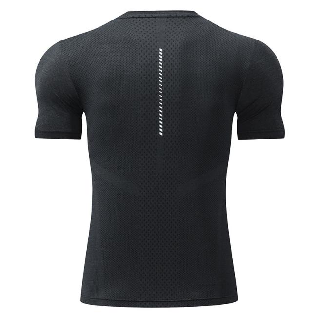 Sports T-Shirt Men′s Fitness Clothes Summer Short Sleeve Ice Silk Quick Drying Clothes Loose Running Set Basketball Trainingpractice