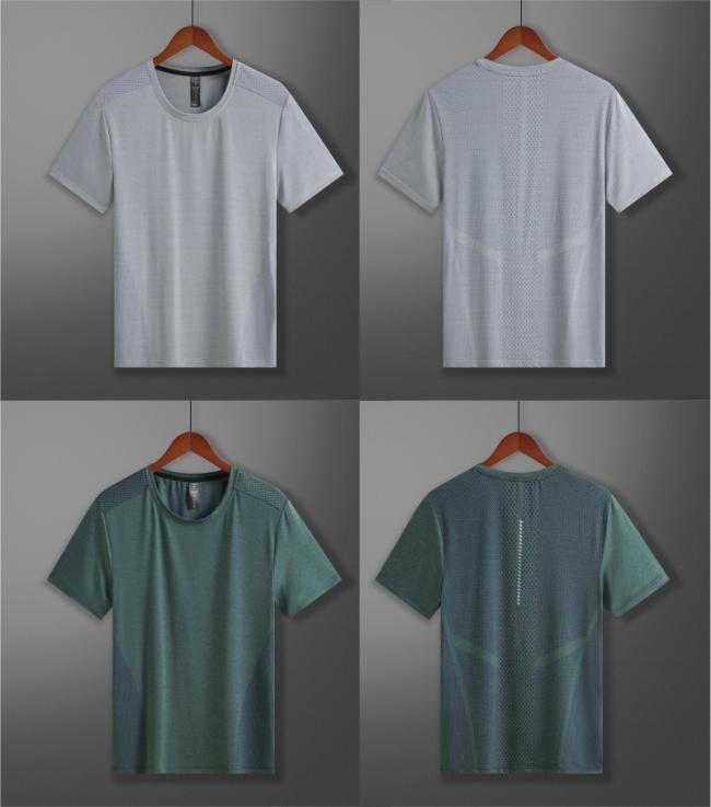 Sports T-Shirt Men′s Fitness Clothes Summer Short Sleeve Ice Silk Quick Drying Clothes Loose Running Set Basketball Trainingpractice